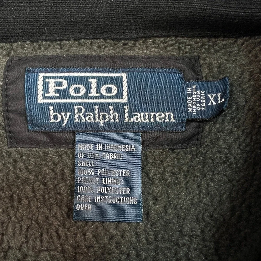 Vintage 90s Polo Ralph Lauren Full Zip Fleece Jacket Gray Men XL Minimalist‎